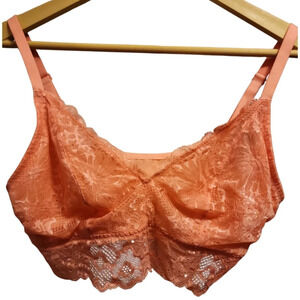 Victorias Secret Sexy Lace Lighly Lined Long Line Bralette Orange XL RN54867